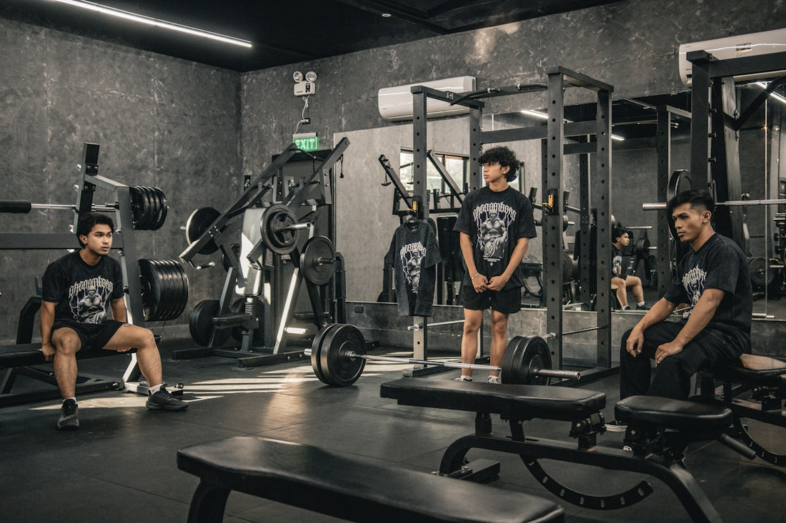 A group of people sitting in a gym