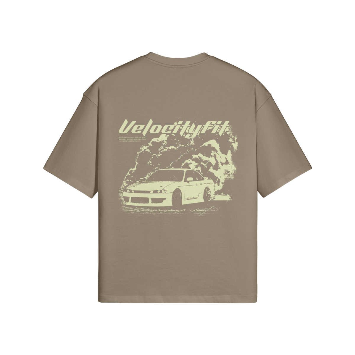 Oversized drift car graphic T-shirt
