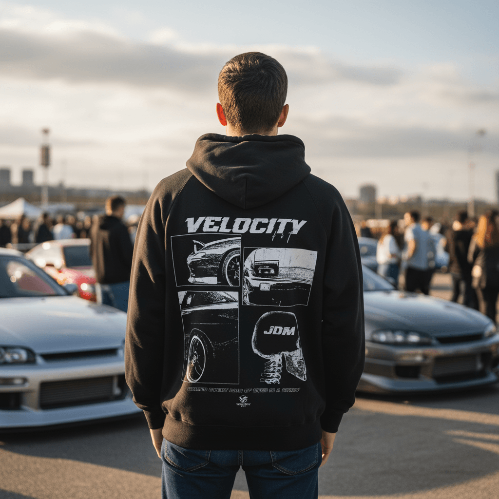 Heavy JDM Oversized Hoodie - Car-Inspired Gymwear - TheVelocityFit 